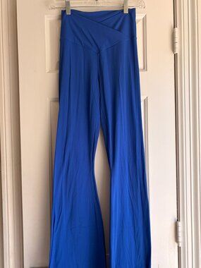 Aerie OFFLINE Crossover Flare Yoga Pants Bright Blue Women's Medium